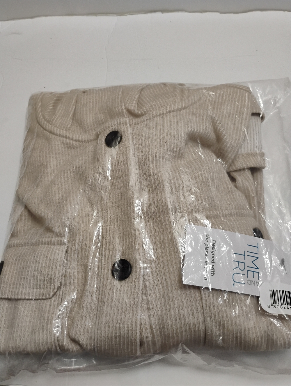 New Time and Tru Tan Ribbed Hooded Sweater Shacket Size XXL(20) 🆕 Factory Seal